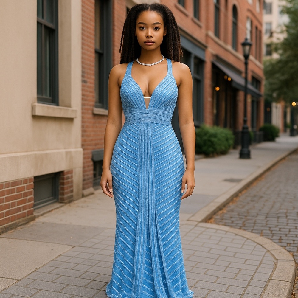 Colors dress 2337 blue gown size 6
